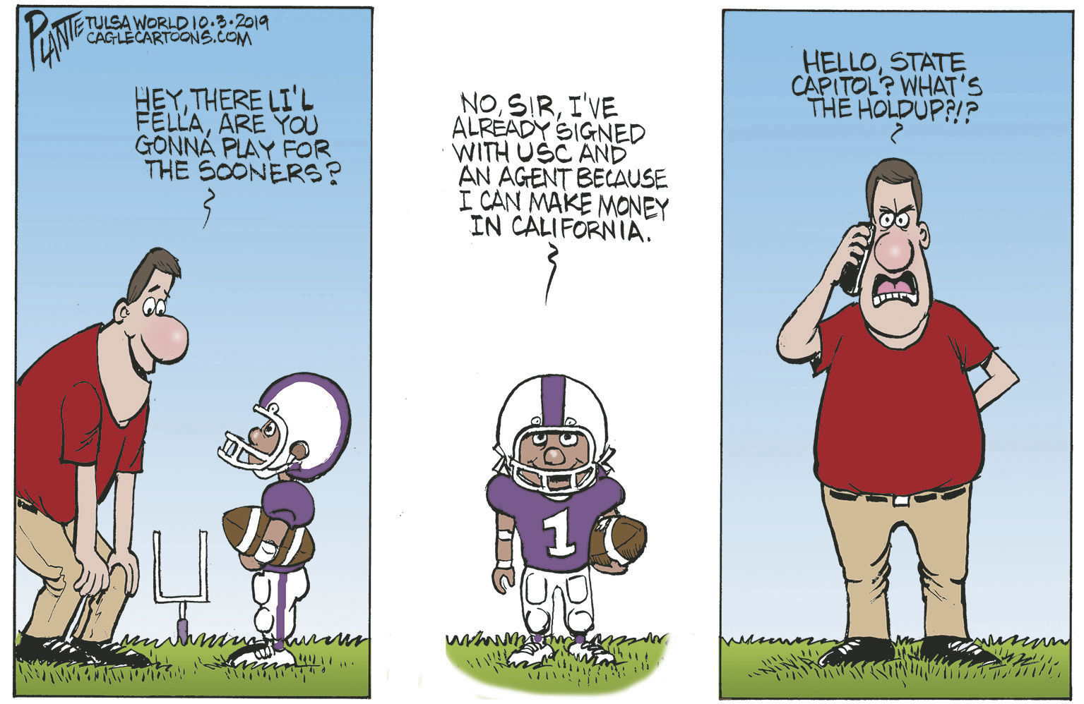 Bruce Plante Cartoon: Sooners pay to play?